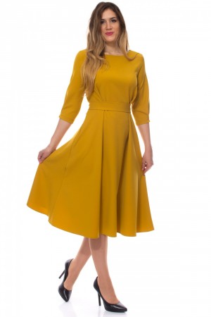 Женское платье Mokko Italy горчичного цвета